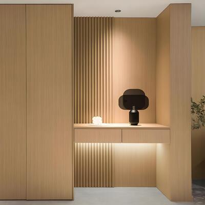 Chapa de madera de PVC de China Pannelli di pared de chapa Vendita a caldo pvc finitura di legno pvc piastra cristallina di carbonio per decorazioni interne