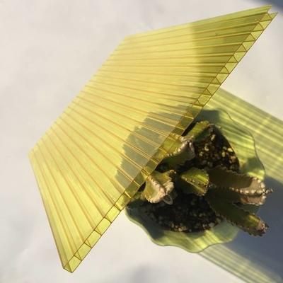 strato del policarbonato di 10mm - di 4mm, grande trasmissione della luce dello strato giallo di