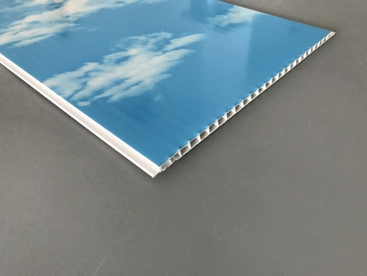Caldo timbrando 250 pannelli del PVC del soffitto del × 7mm con cielo blu e le nuvole bianche