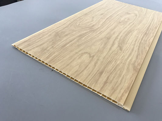 7Spessore.5 mm Pannelli in legno in PVC resistenti alla corrosione per soffitti / pareti Rivestimenti di soffitto in PVC giallo