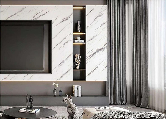 Fogli di marmo in PVC pannello di parete in pietra SPC in plastica rivestimento UV ecologico fogli di marmo materiale decorativo per pareti interne