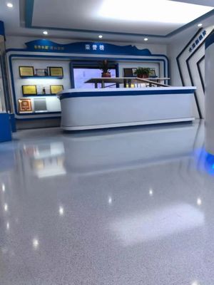 Rivestimento per pavimenti epossidici effetto marmo a specchio, vernice per pavimenti resistente all'usura, durevole, con sabbia colorata