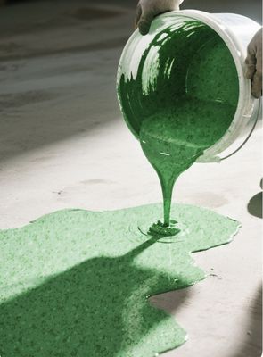 Vernice autolivellante bicomponente per pavimenti in resina epossidica effetto marmo, ecologica Rivestimento per pavimenti in resina epossidica per uso domestico, pavimento in sabbia colorata