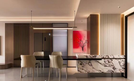 Pannello murale in PVC con impiallacciatura in legno e fibra di carbone di bambù, pannello murale in bambù da 5 mm, pannello murale in WPC, pannello murale in PVC facile da installare