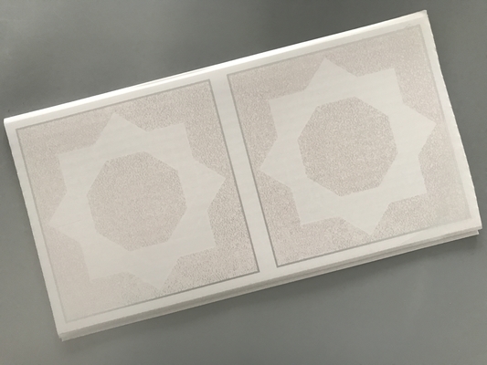 Pannello per soffitto in PVC con stampa trasferita da 300 mm, pannelli di rivestimento decorativi a stella a punta, pannelli decorativi per pareti per cucina