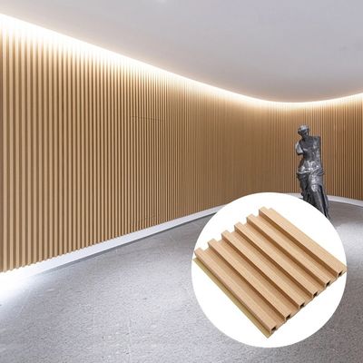 laminati di wpc para pared panel decorativo de rejilla panel wpc ranurado para interior pared madera colore