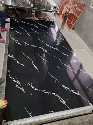 fogli di marmo in PVC nero UV più economici rivestimento murale interno