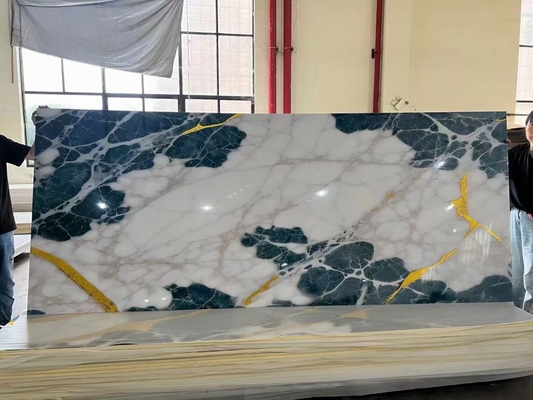 Fogli di PVC massiccio impermeabile per pareti, fogli di marmo UV decorativi 1220x2440x3mm